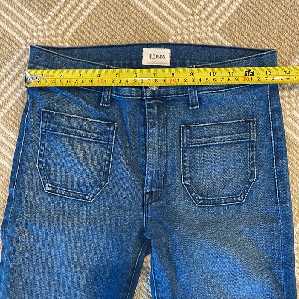 Hudson Jeans Women's Wide Leg Flare Jeans in Dark Blue - Picture 2 of 6